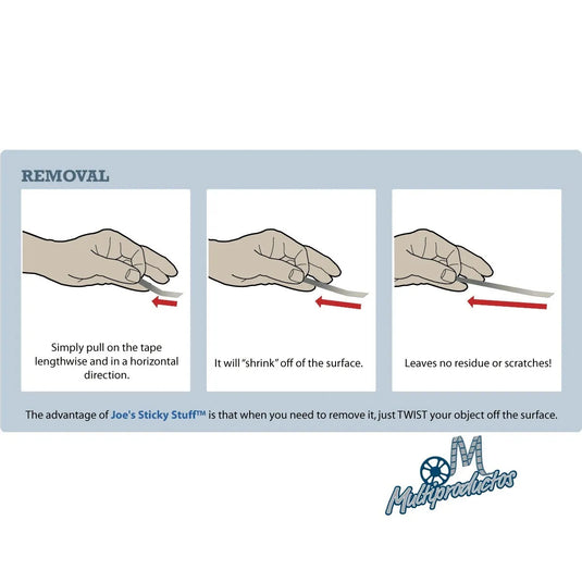 Cinta Doble Capa - Joe's Sticky Stuff - Pegamento Agresivo y Facil de Quitar - 12mm x 19.8m