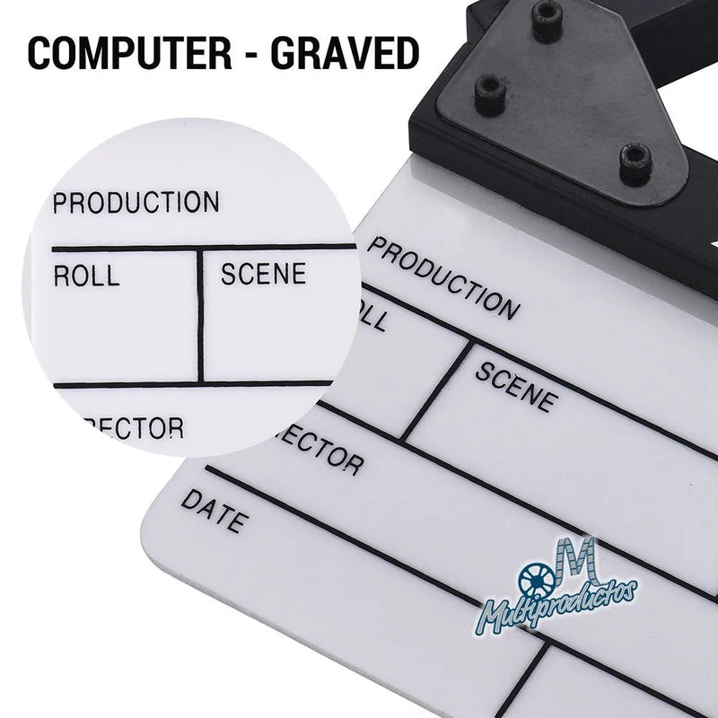 Cargue la imagen en el visor de la galería, Claqueta Acrilico - Tamaño compacto 15cm x 16.5cm
