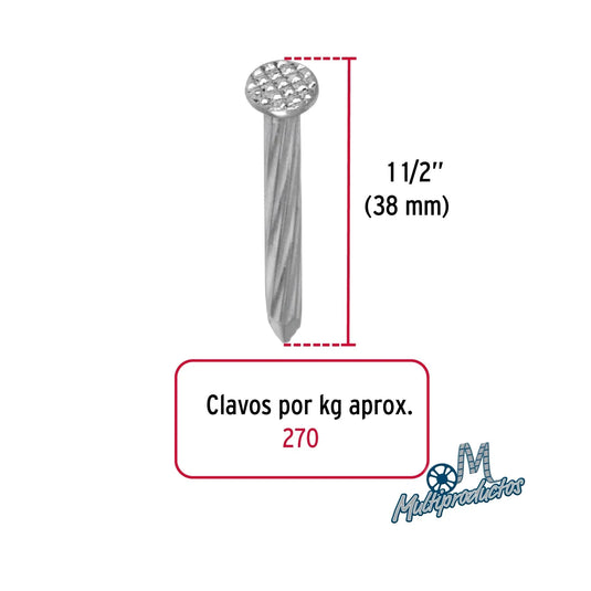Clavos galvanizados para concreto - Bolsa con 1 kg