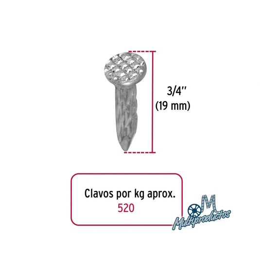 Clavos galvanizados para concreto - Bolsa con 1 kg