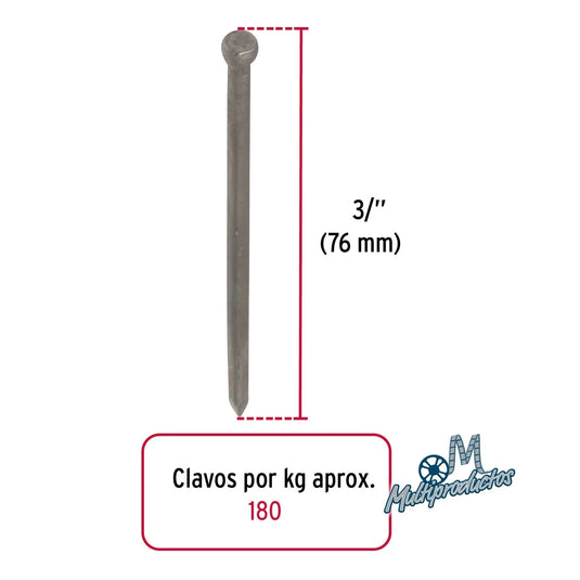 Clavos standard sin cabeza, para madera - Bolsa con 1 kg