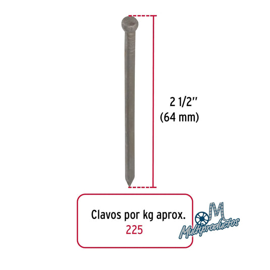 Clavos standard sin cabeza, para madera - Bolsa con 1 kg