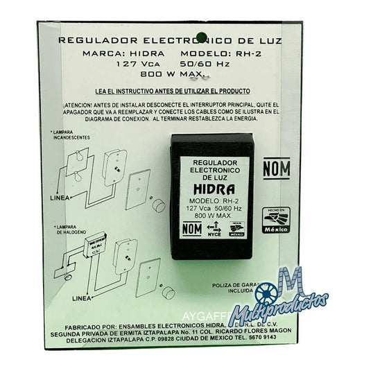 DIMMER ATENUADOR DE LUZ HIDRA - Sin Garantía