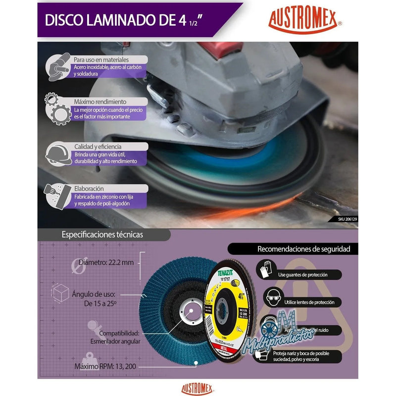 Cargue la imagen en el visor de la galería, DISCO LAMINADO TENAZIT 4 1/2&quot; para Esmeriladora- Easycut
