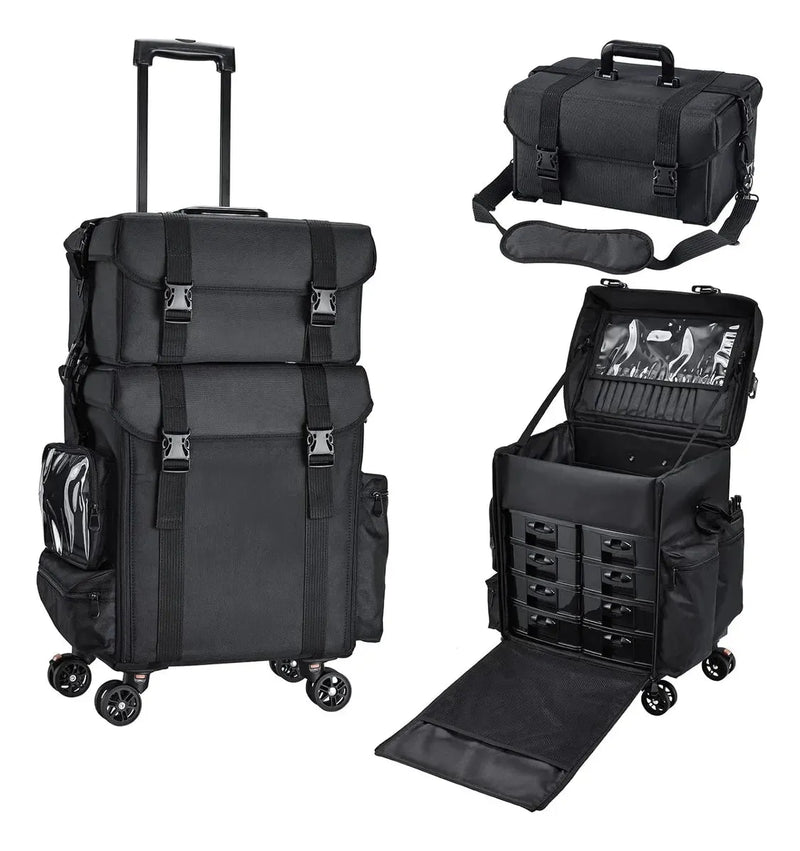 Cargue la imagen en el visor de la galería, Maletín Maquillaje Profesional C/ Ruedas Estuche Organizador
