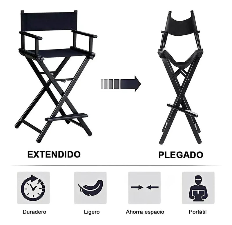 Cargue la imagen en el visor de la galería, Silla de Director de Aluminio con Reposacabeza y Bolsa de Almacenamiento
