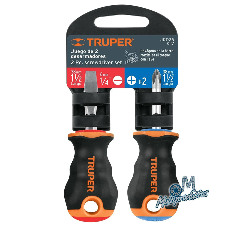 Cargue la imagen en el visor de la galería, Dúo de desarmadores 1/4&quot; x 1-1/2&quot; mango Comfort Grip
