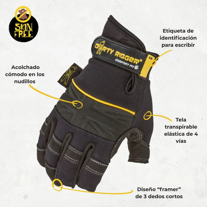 Cargue la imagen en el visor de la galería, Guante Comfort Fit™ Rigger Glove – Sin 3 dedos - Multiproductos y expendables SA de CV
