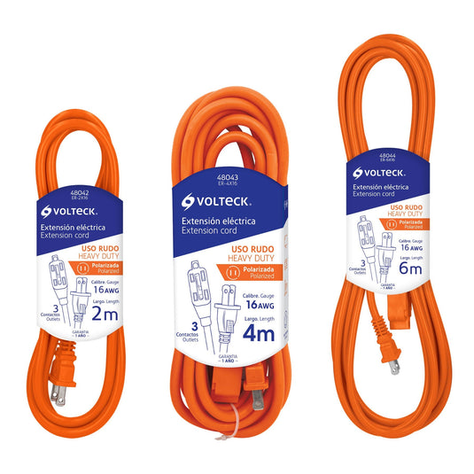 Extensiones Electricas de uso rudo, calibre 16