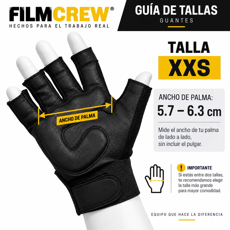 Cargue la imagen en el visor de la galería, Guante fingerless FilmCrew talla XXS, ancho de palma 5.7 a 6.3 cm

