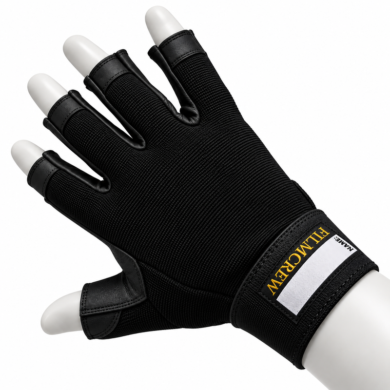 Cargue la imagen en el visor de la galería, Guante fingerless FilmCrew, vista posterior del puño con velcro y logo
