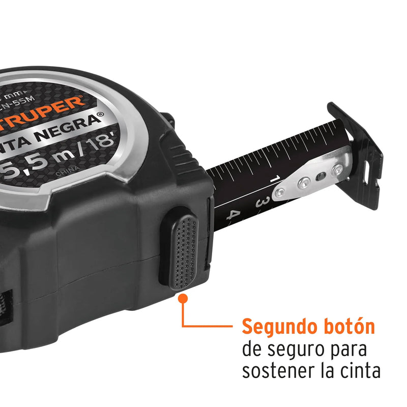 Cargue la imagen en el visor de la galería, Flexómetro contra impactos Cinta Negra x ancha 27 mm - 5.5 m

