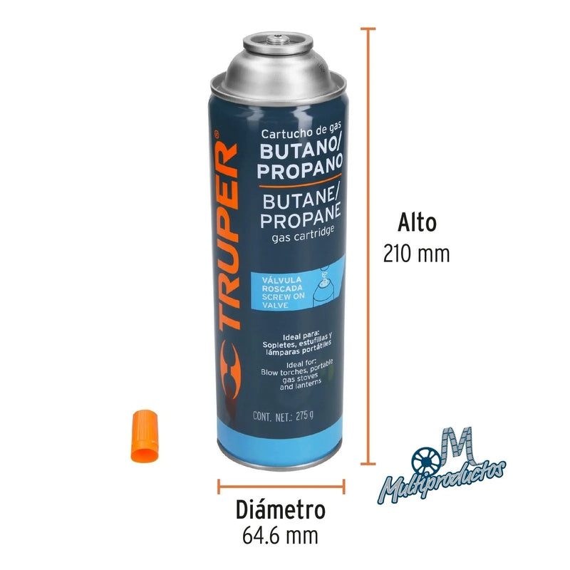 Cargue la imagen en el visor de la galería, GAS BUTANO con valvula roscada de 275 g
