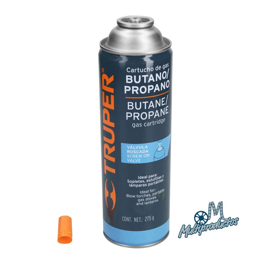 GAS BUTANO con valvula roscada de 275 g