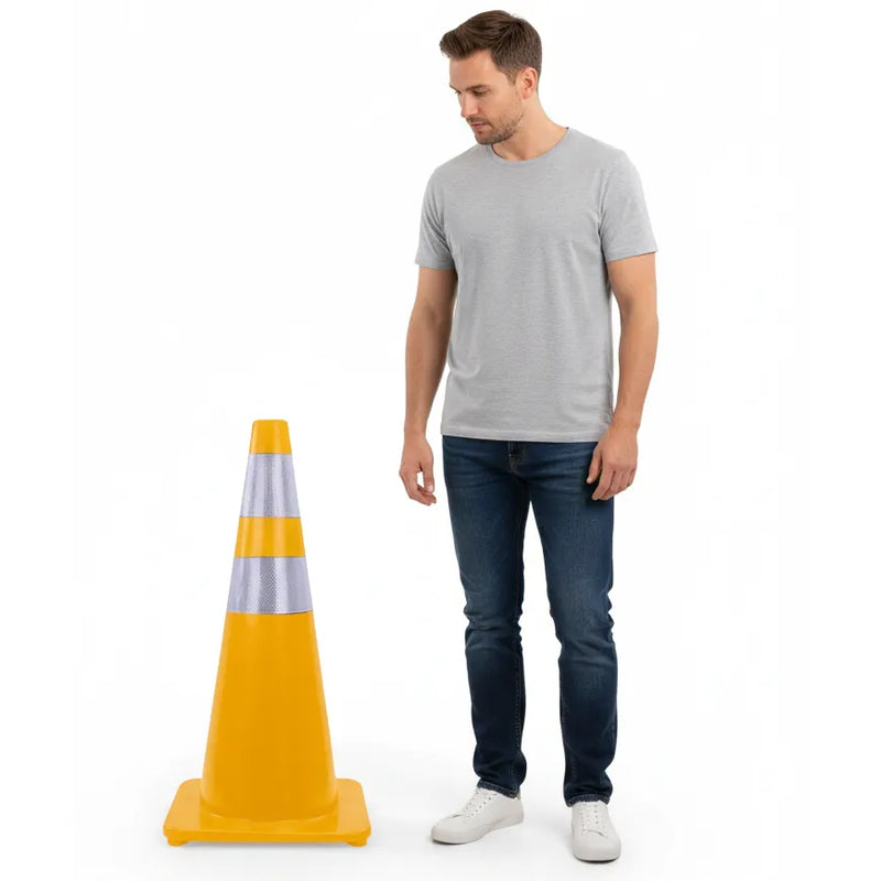 Cargue la imagen en el visor de la galería, Cono Precaucion Amarillo Con 2 Reflejantes Vial 70cm
