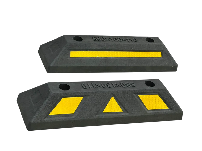 Cargue la imagen en el visor de la galería, 2 Topes De Estacionamiento Color Negro/amarillo Reflejante
