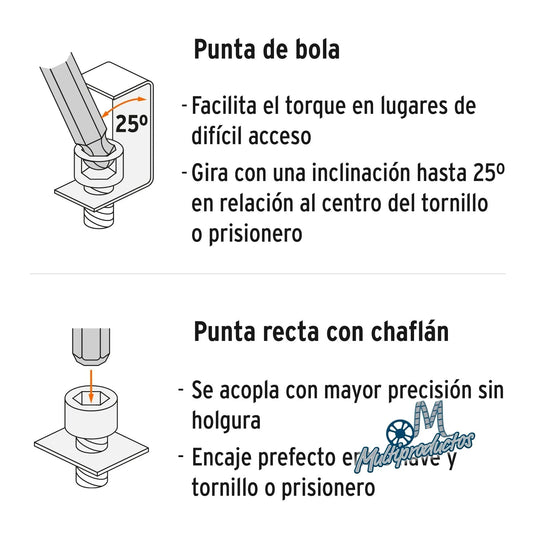 Juego 13 llaves allen largas mm punta bola con organizador