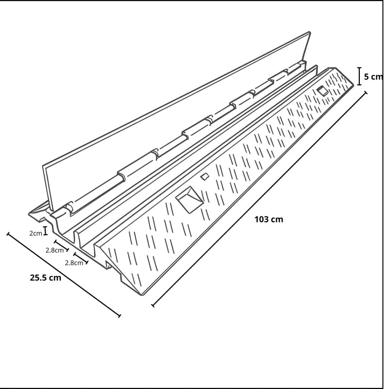Cargue la imagen en el visor de la galería, Protector de Cable Piso de 2 Canal, de Goma, 103x25.5x5 cm, 10,000kg
