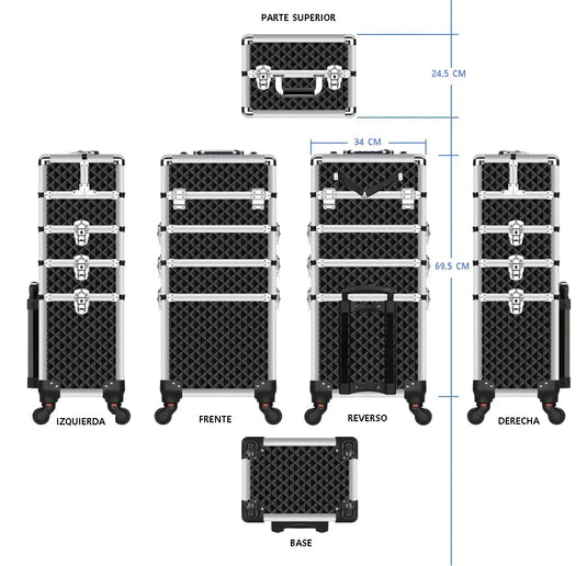 Neceser De 4 Niveles Profesional Con Llantas