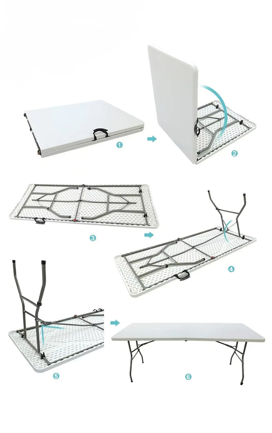 Mesa Plegable De Plástico Tipo Portafolio 1.80m