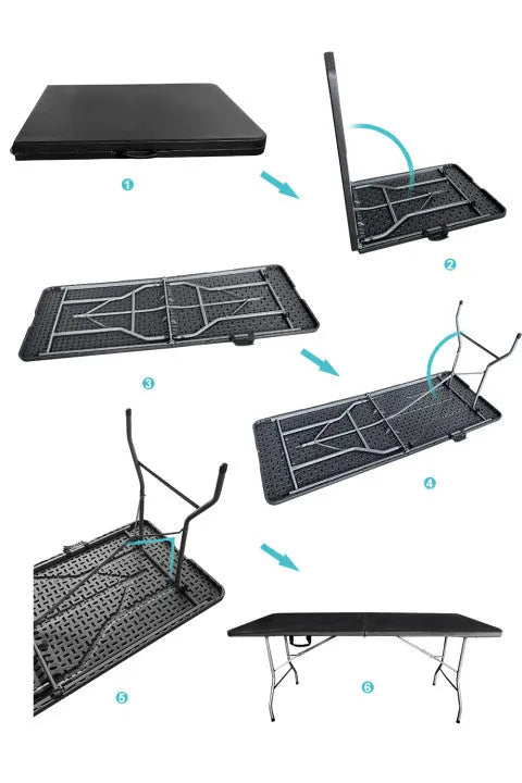 Mesa Plegable De Plástico Tipo Portafolio 1.80m