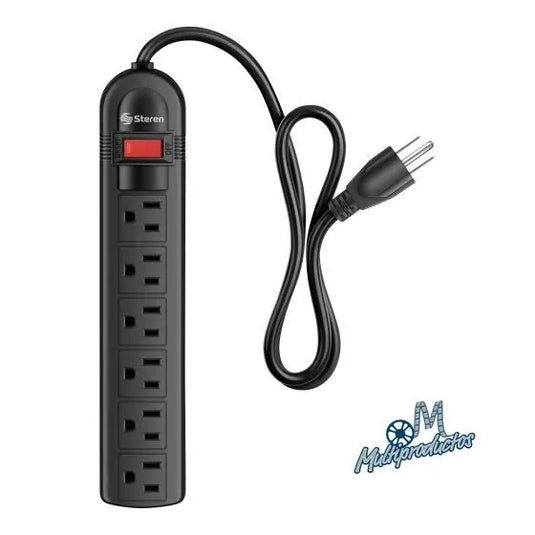 Multicontacto de 6 salidas horizontales