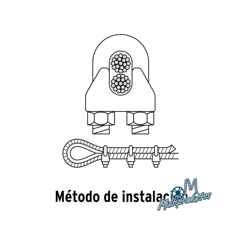 Cargue la imagen en el visor de la galería, Nudos perros de hierro para cable de acero - Blister 2 piezas
