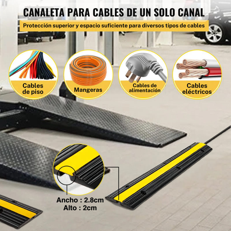 Cargue la imagen en el visor de la galería, Protector de Cable Piso de 1 Canal, de Goma, 102x15.5x3 cm, 8000kg - Multiproductos y expendables SA de CV
