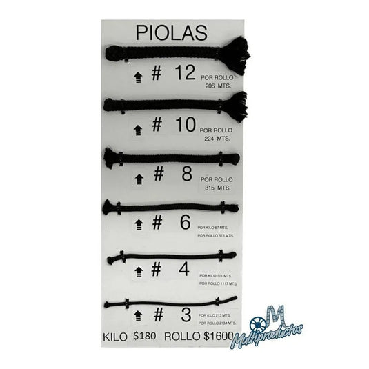PIOLA NEGRA tejido diamante - Carrete de 10 KGM