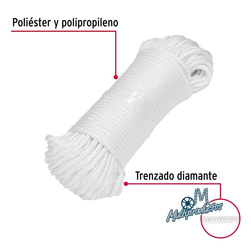 Cargue la imagen en el visor de la galería, PIOLA de poliéster diamante x 30 m blanca
