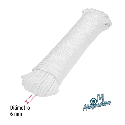 PIOLA de poliéster diamante x 30 m blanca