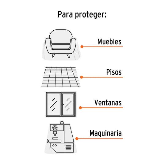 Plastico Protector de Pintor Domestico 10 m²