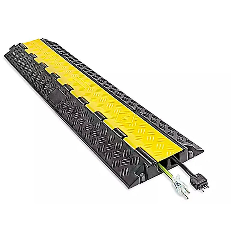 Cargue la imagen en el visor de la galería, Protector de Cable Piso de 2 Canal, de Goma, 103x25.5x5 cm, 10,000kg
