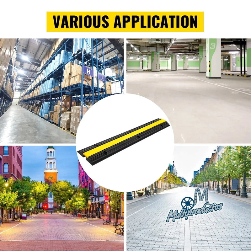 Cargue la imagen en el visor de la galería, Protector de Cable Piso de 1 Canal, de Goma, 102x15.5x3 cm, 8000kg
