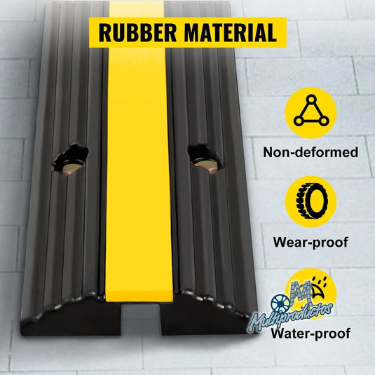 Protector de Cable Piso de 1 Canal, de Goma, 102x15.5x3 cm, 8000kg