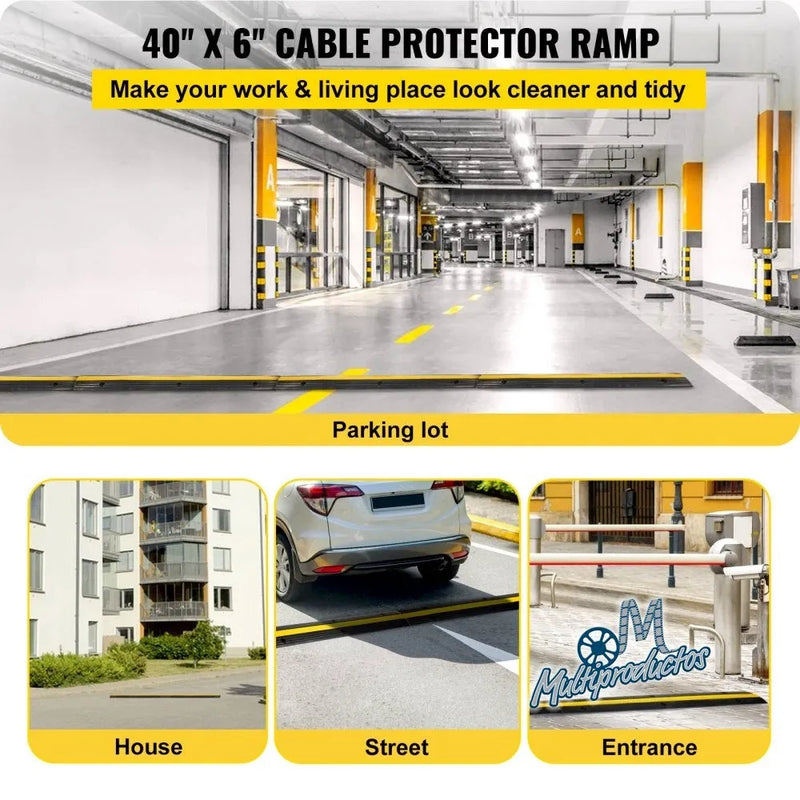 Cargue la imagen en el visor de la galería, Protector de Cable Piso de 1 Canal, de Goma, 102x15.5x3 cm, 8000kg

