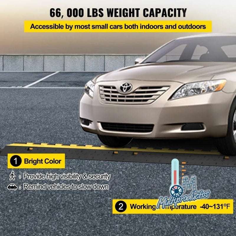 Cargue la imagen en el visor de la galería, Protector de Cable Piso de 2 Canal, de Goma, 103x25.5x5 cm, 10,000kg
