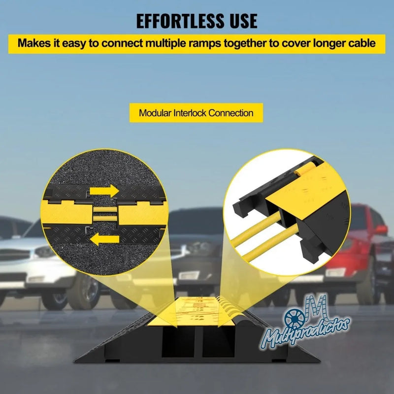 Cargue la imagen en el visor de la galería, Protector de Cable Piso de 2 Canal, de Goma, 103x25.5x5 cm, 10,000kg
