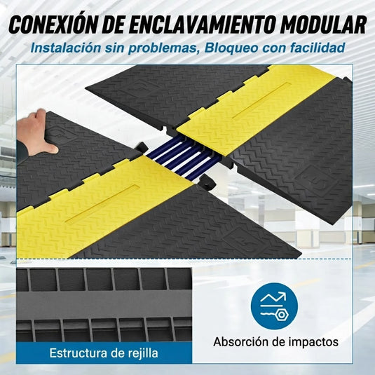 Rampa Pasacables Modular 5 Vías- Soporta 10,000 kg