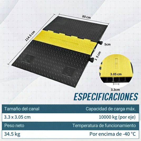 Rampa Pasacables Modular 5 Vías- Soporta 10,000 kg