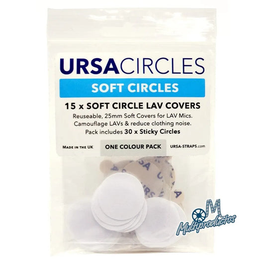 URSA Soft Circles Blanc - Cache Micro Lavalier Anti-Vent & Camouflage Réutilisable (Lot)