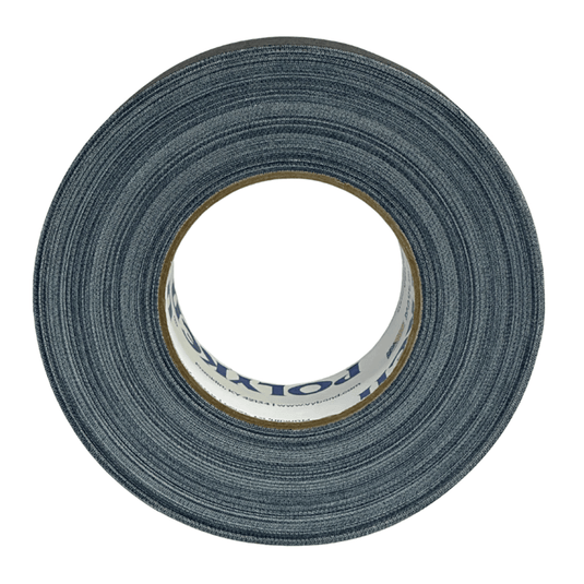 Cinta gaffer premium Polyken 510. Rollo de cinta gaffer premium Polyken 510 negra vista frontal.