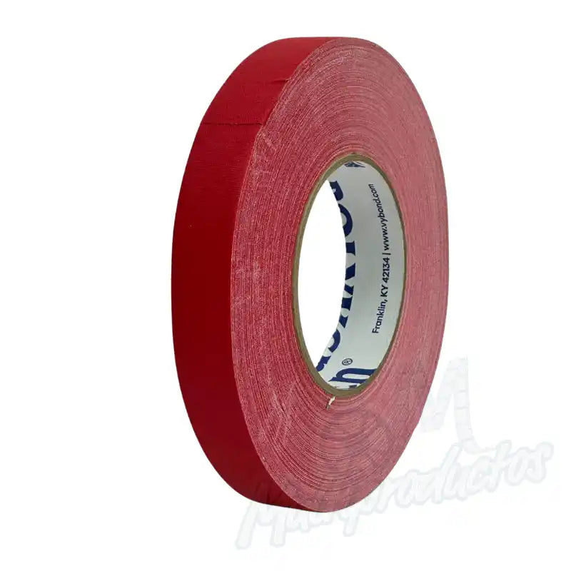 Cargue la imagen en el visor de la galería, Cinta gaffer mate Polyken 510 de 24 mm x 50 m. Rollo de cinta gaffer premium Polyken 510 visto desde un ángulo lateral color rojo.
