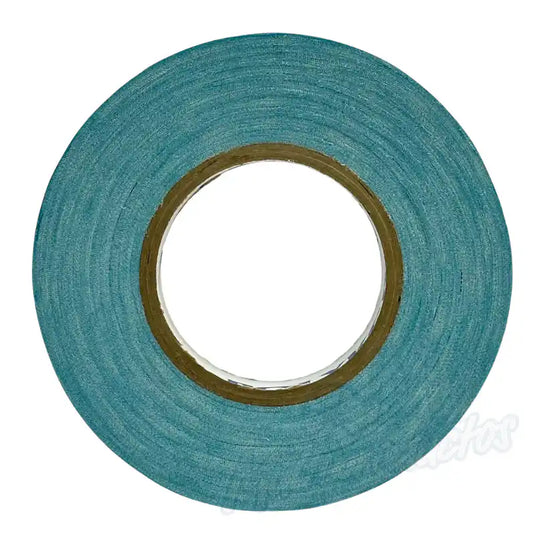 Cinta gaffer mate Polyken 510 de 24 mm x 50 m. Rollo de cinta gaffer premium Polyken 510 color azul turquesa vista frontal.