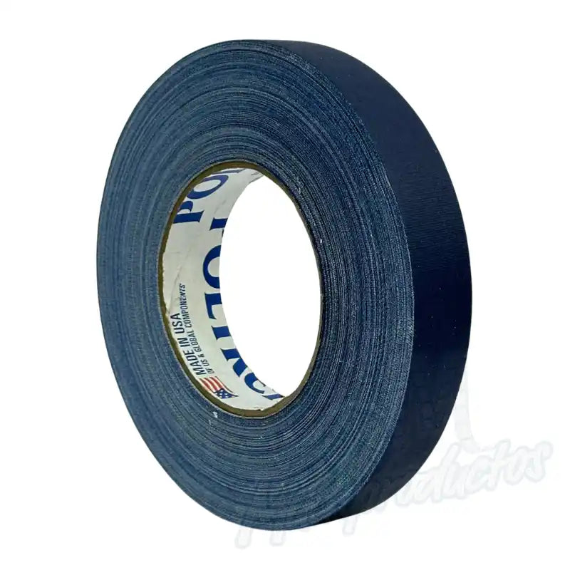 Cargue la imagen en el visor de la galería, Cinta gaffer mate Polyken 510 de 24  mm x 50 m. Rollo de cinta gaffer Polyken 510 color azul oscuro en vista de tres cuartos.
