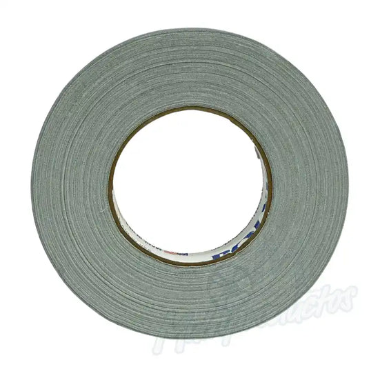 Cinta gaffer mate Polyken 510 de 24 mm x 50 m. Rollo de cinta gaffer premium Polyken 510 gris vista frontal.
