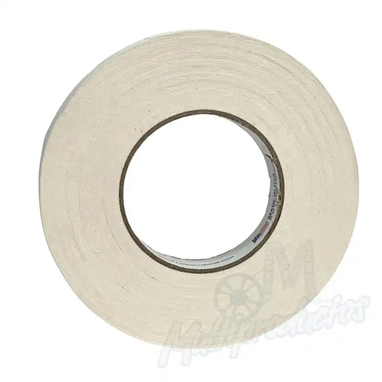 Cinta gaffer mate Polyken 510 de 48 mm x 50 m. Rollo de cinta gaffer color blanco visto de frente sobre fondo blanco.