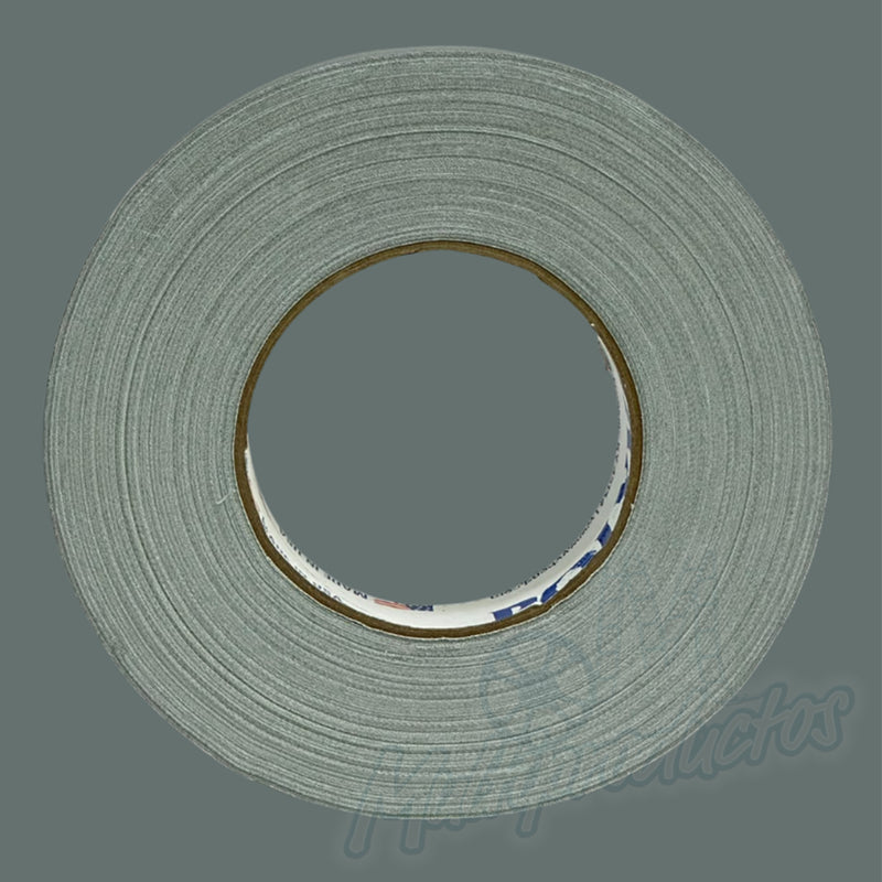 Cargue la imagen en el visor de la galería, Cinta gaffer mate Polyken 510 de 48 mm x 50 m. Rollo de cinta gaffer color gris visto de frente sobre fondo gris.
