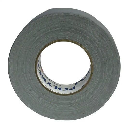 Cinta gaffer mate Polyken 510 de 48 mm x 50 m. Rollo de cinta gaffer premium Polyken 510 gris vista frontal.