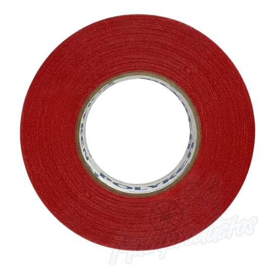 Cinta gaffer mate Polyken 510 de 48 mm x 50 m. Rollo de cinta gaffer Polyken 510 roja vista frontal.